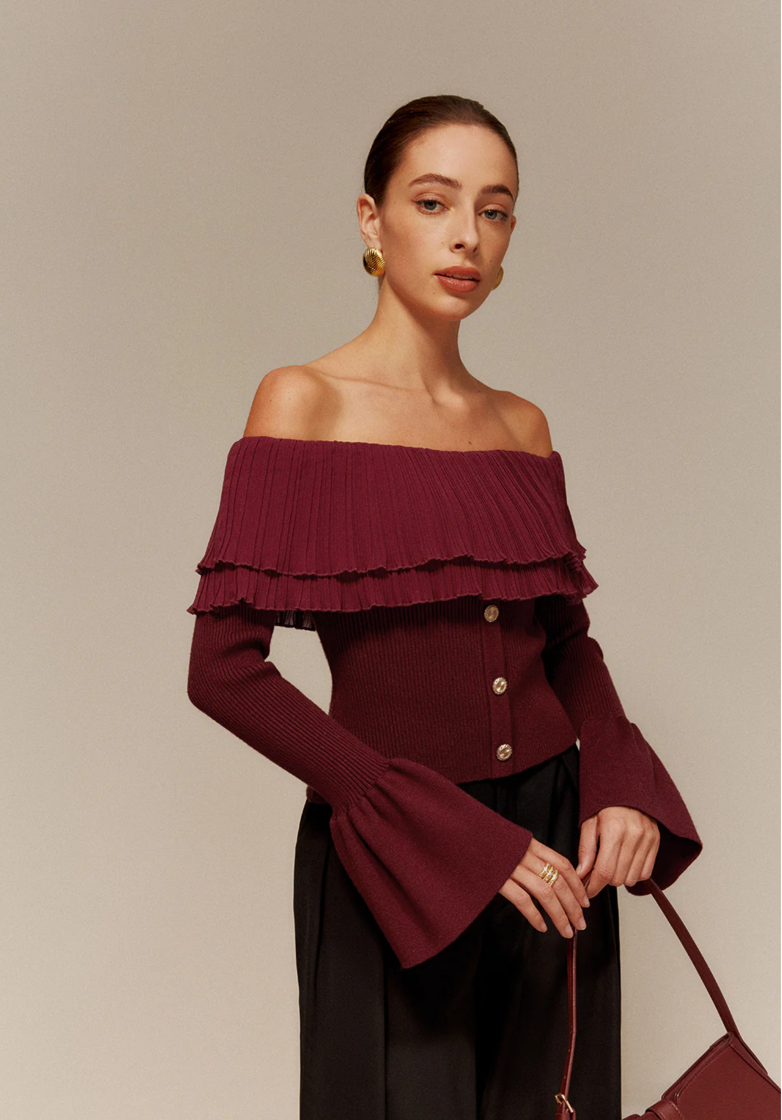 Off Shoulder Knit Top